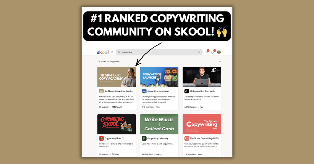 Six-Figure Copywriting Academy on Skool